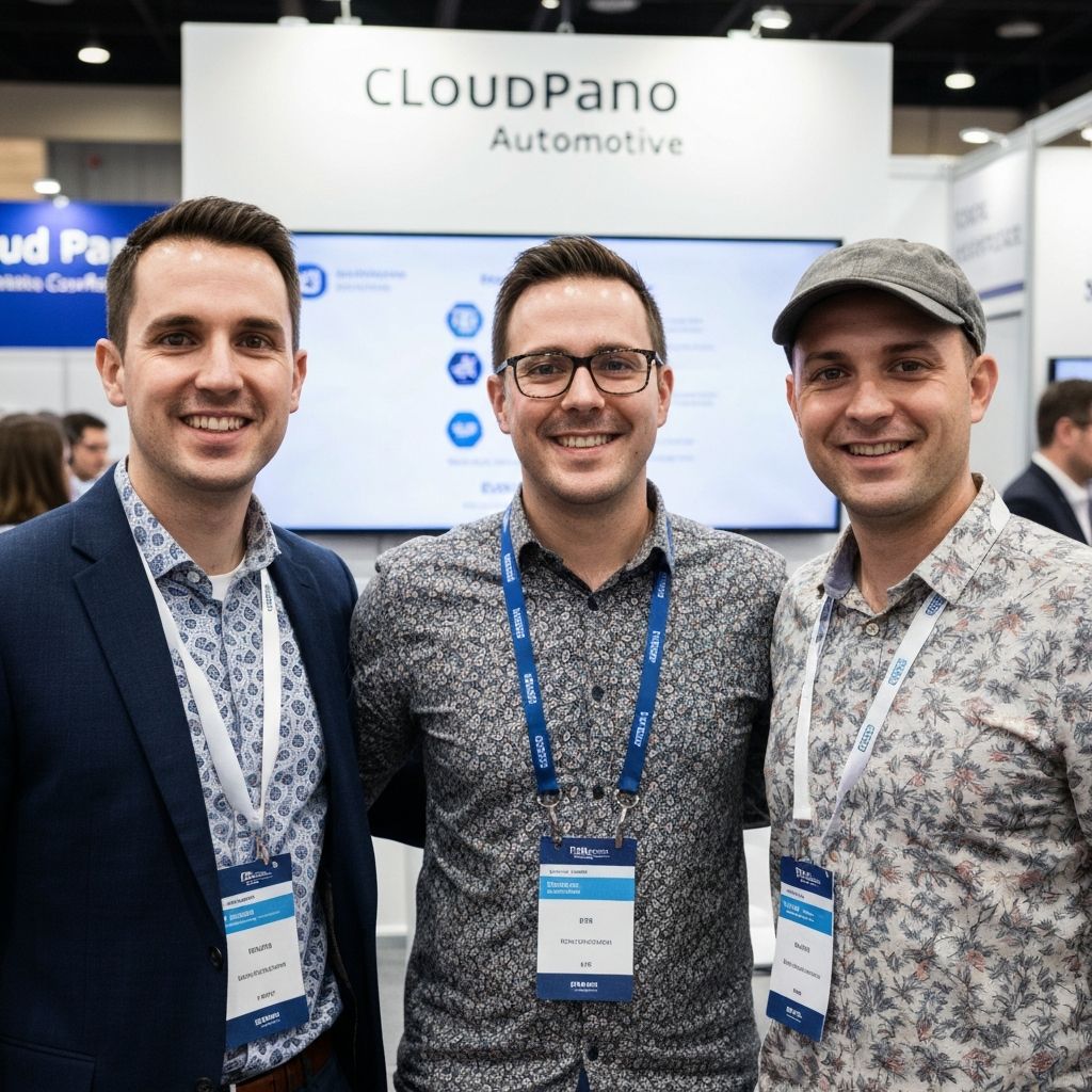 Autobackgrounding team at industry conference